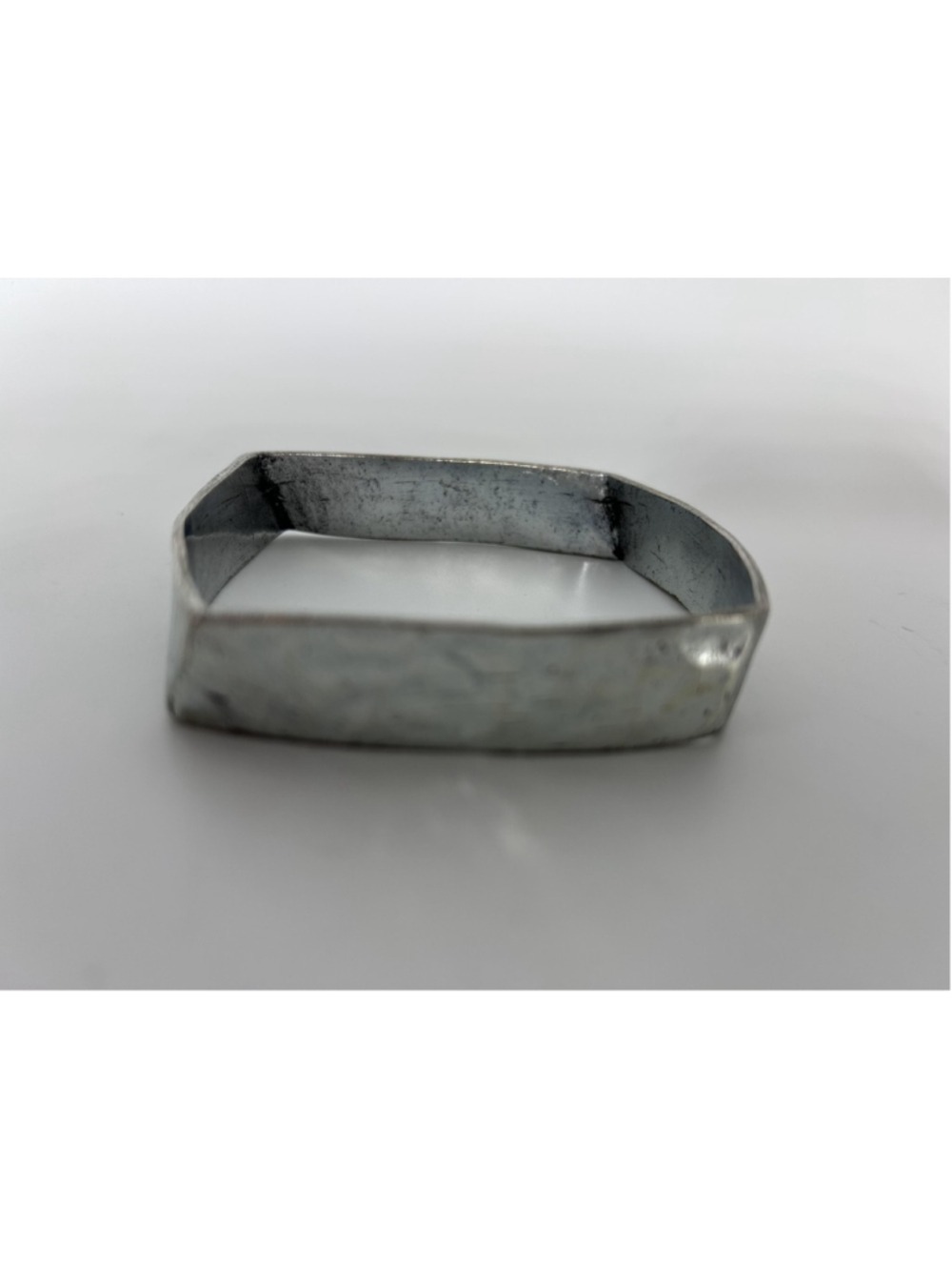 Heavy Modernist Sterling Silver Tested Geometric Cuff Bracelet Artisan Unmarked - Picture 6 of 8
